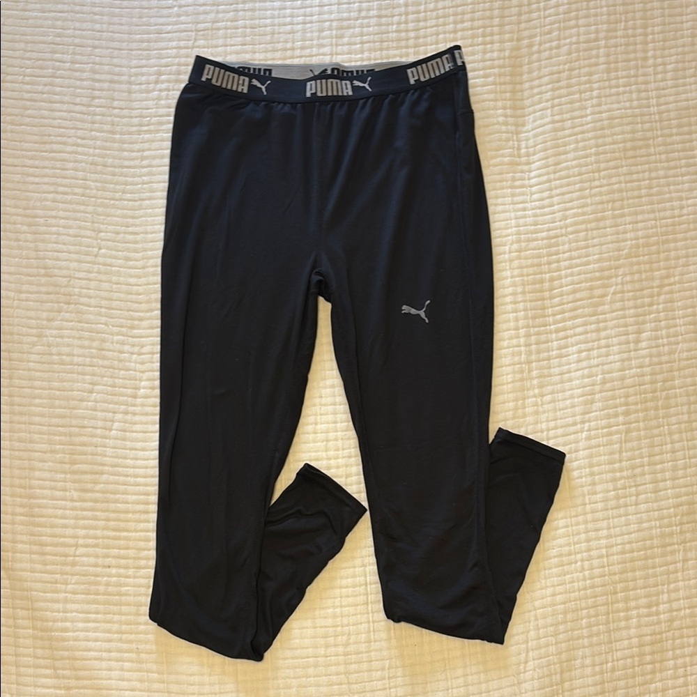 Puma Black Base Layer Leggings with Logo Waistband